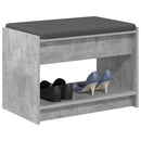 vidaXL Előtér pad Beton Szürke 63 x 38 x 45 cm Műanyag Fa és Szövet