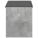 vidaXL Előtér pad Beton Szürke 63 x 38 x 45 cm Műanyag Fa és Szövet