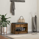 vidaXL Előtér pad Füstölt Tölgy 63 x 38 x 45 cm Műanyag Fa és Szövet