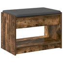 vidaXL Előtér pad Füstölt Tölgy 63 x 38 x 45 cm Műanyag Fa és Szövet