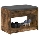 vidaXL Előtér pad Füstölt Tölgy 63 x 38 x 45 cm Műanyag Fa és Szövet