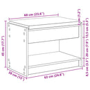 vidaXL Előtér pad Füstölt Tölgy 63 x 38 x 45 cm Műanyag Fa és Szövet