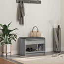 vidaXL Előtér pad Szürke Sonoma 63 x 38 x 45 cm Műanyag Fa és Szövet