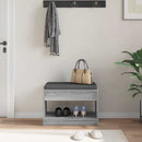 vidaXL Előtér pad Szürke Sonoma 63 x 38 x 45 cm Műanyag Fa és Szövet