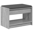 vidaXL Előtér pad Szürke Sonoma 63 x 38 x 45 cm Műanyag Fa és Szövet