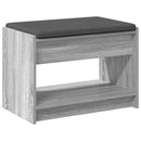 vidaXL Előtér pad Szürke Sonoma 63 x 38 x 45 cm Műanyag Fa és Szövet