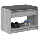 vidaXL Előtér pad Szürke Sonoma 63 x 38 x 45 cm Műanyag Fa és Szövet