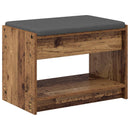 vidaXL Előtér pad Öreg fa 63 x 38 x 45 cm Műanyag Fa és Szövet