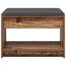 vidaXL Előtér pad Öreg fa 63 x 38 x 45 cm Műanyag Fa és Szövet