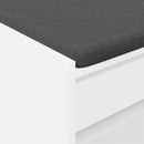 vidaXL Előtér pad párnával Fehér 83 x 38 x 45 cm Műanyag Fa és Szövet