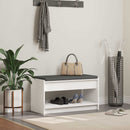 vidaXL Előtér pad párnával Fehér 83 x 38 x 45 cm Műanyag Fa és Szövet