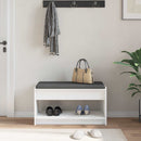 vidaXL Előtér pad párnával Fehér 83 x 38 x 45 cm Műanyag Fa és Szövet