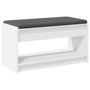vidaXL Előtér pad párnával Fehér 83 x 38 x 45 cm Műanyag Fa és Szövet