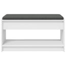 vidaXL Előtér pad párnával Fehér 83 x 38 x 45 cm Műanyag Fa és Szövet