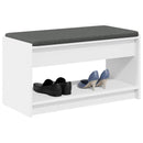 vidaXL Előtér pad párnával Fehér 83 x 38 x 45 cm Műanyag Fa és Szövet