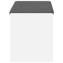 vidaXL Előtér pad párnával Fehér 83 x 38 x 45 cm Műanyag Fa és Szövet