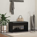 vidaXL Előtér pad Fekete Tölgy 83 x 38 x 45 cm Műanyag Fa és Szövet