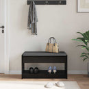 vidaXL Előtér pad Fekete Tölgy 83 x 38 x 45 cm Műanyag Fa és Szövet