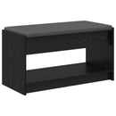 vidaXL Előtér pad Fekete Tölgy 83 x 38 x 45 cm Műanyag Fa és Szövet