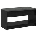 vidaXL Előtér pad Fekete Tölgy 83 x 38 x 45 cm Műanyag Fa és Szövet