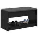 vidaXL Előtér pad Fekete Tölgy 83 x 38 x 45 cm Műanyag Fa és Szövet
