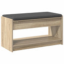 vidaXL Előtér pad Sonoma tölgy 83 x 38 x 45 cm Műanyag Fa és Szövet