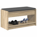 vidaXL Előtér pad Sonoma tölgy 83 x 38 x 45 cm Műanyag Fa és Szövet