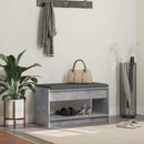 vidaXL Előtér pad Beton Szürke 83 x 38 x 45 cm Műanyag Fa és Szövet