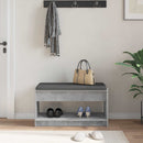 vidaXL Előtér pad Beton Szürke 83 x 38 x 45 cm Műanyag Fa és Szövet