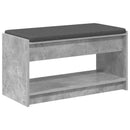vidaXL Előtér pad Beton Szürke 83 x 38 x 45 cm Műanyag Fa és Szövet