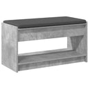 vidaXL Előtér pad Beton Szürke 83 x 38 x 45 cm Műanyag Fa és Szövet