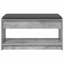 vidaXL Előtér pad Beton Szürke 83 x 38 x 45 cm Műanyag Fa és Szövet