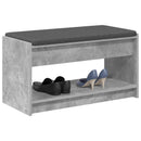 vidaXL Előtér pad Beton Szürke 83 x 38 x 45 cm Műanyag Fa és Szövet