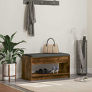 vidaXL Előtér pad Füstölt Tölgy 83 x 38 x 45 cm Műanyag Fa és Szövet