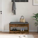 vidaXL Előtér pad Füstölt Tölgy 83 x 38 x 45 cm Műanyag Fa és Szövet