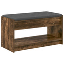 vidaXL Előtér pad Füstölt Tölgy 83 x 38 x 45 cm Műanyag Fa és Szövet