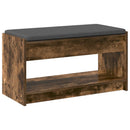 vidaXL Előtér pad Füstölt Tölgy 83 x 38 x 45 cm Műanyag Fa és Szövet