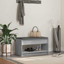 vidaXL Előtér pad Szürke Sonoma 83 x 38 x 45 cm Műanyag Fa és Szövet