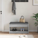 vidaXL Előtér pad Szürke Sonoma 83 x 38 x 45 cm Műanyag Fa és Szövet
