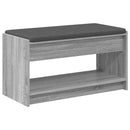 vidaXL Előtér pad Szürke Sonoma 83 x 38 x 45 cm Műanyag Fa és Szövet