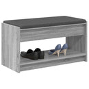 vidaXL Előtér pad Szürke Sonoma 83 x 38 x 45 cm Műanyag Fa és Szövet