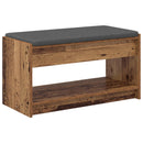 vidaXL Előtér pad Öreg fa 83 x 38 x 45 cm Műanyag Fa és Szövet