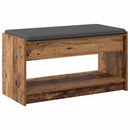 vidaXL Előtér pad Öreg fa 83 x 38 x 45 cm Műanyag Fa és Szövet