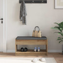 vidaXL Előtér pad Kézműves Tölgy 83 x 38 x 45 cm Műanyag Fa és Szövet
