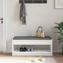 vidaXL Előtér pad párnával Fehér 103 x 38 x 45 cm Műanyag Fa és Szövet