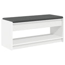 vidaXL Előtér pad párnával Fehér 103 x 38 x 45 cm Műanyag Fa és Szövet