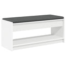 vidaXL Előtér pad párnával Fehér 103 x 38 x 45 cm Műanyag Fa és Szövet