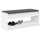 vidaXL Előtér pad párnával Fehér 103 x 38 x 45 cm Műanyag Fa és Szövet