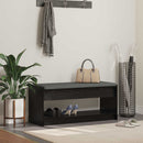 vidaXL Előtér pad Fekete Tölgy 103 x 38 x 45 cm Műanyag Fa és Szövet