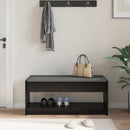 vidaXL Előtér pad Fekete Tölgy 103 x 38 x 45 cm Műanyag Fa és Szövet